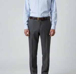 Classic Brown Leather Men's Belt with Gold Buckle